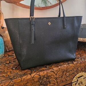 Tory Burch Black Leather Tote Bag